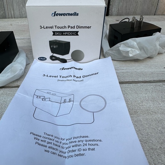 DEWENWILS 2 Pack Touch Dimmer Switch, Touch Pad Control with 3 Levels of Dimming - Picture 3 of 9